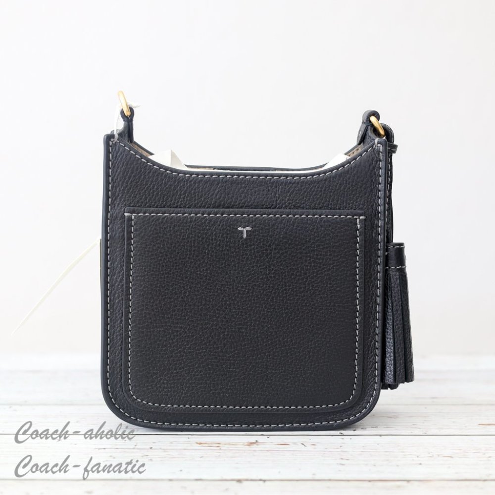 NWT Tory Burch Thea Web Mini Shoulder Bag Leather Crossbody in Black - Picture 12 of 14